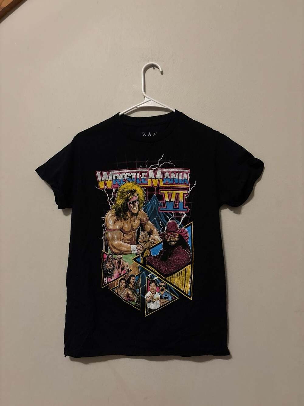 WWE WrestleMania VI Retro Graphic T-Shirt Ultimate Warrior Macho Man